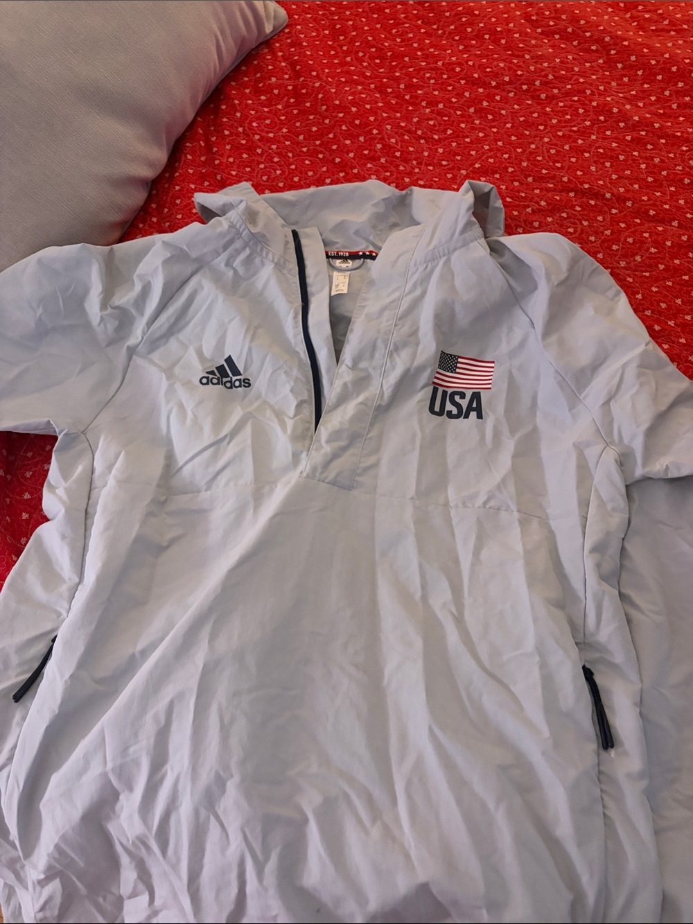 adidas Light grey USA VOLLEYBALL Windbreaker Pullover